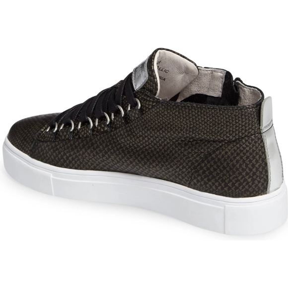 BLACKSTONE NL28 Leather Black Snake Midi Sneakers - Picture 2 of 10